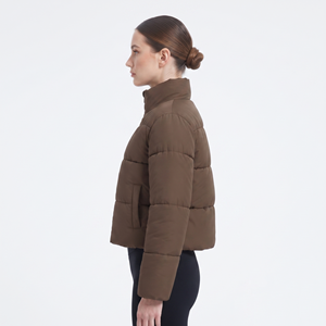 High Quality Fashion Winter Women's Sheep Skin Knitted Bubble <b>Crop</b> Puffer <b>Jacket</b> Quick Dry Plus Size - Product Image 2