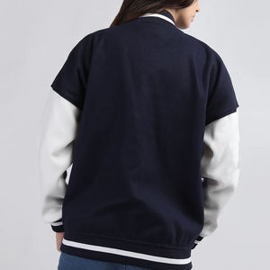 Chaqueta universitaria de alta calidad para mujer, venta al por mayor, chaqueta de béisbol Bomber, mezcla de algodón y lana de gran tamaño, ropa de abrigo elegante Letterman - Product Image 3