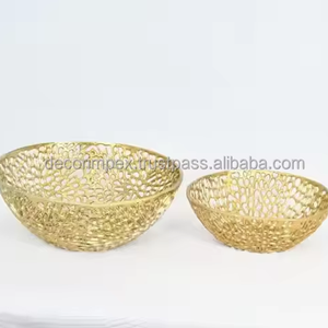 Bol en aluminium fait à la main de vente chaude bol de service à la mode pour la maison et les fêtes de mariage utilisation d'ustensiles de cuisine - Product Image 1