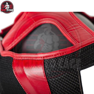 Protège-tête de boxe en cuir PU fait main de haute qualité, couleur contrastée noir et jaune, logo personnalisé, protège-bouche confortable à grande ouverture - Product Image 2