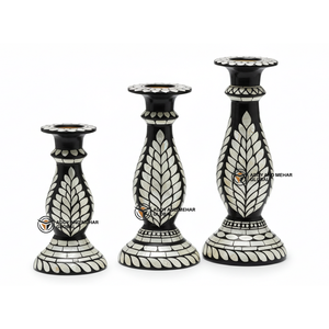 Un fournisseur indien propose un bougeoir fait main avec incrustation de nacre Turquoise Floral décoratif réutilisable pour la décoration de la maison - Product Image 1