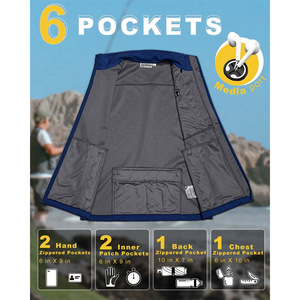 Vente en gros gilet polaire avec logo personnalisé hiver respirant coupe-vent sans manches vêtements d'extérieur hommes grande taille - Product Image 4