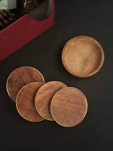 New Arrival Modern Round Wooden Coasters Kitchenware <b>Tabletop</b> Handmade Wooden Coasters For Home Decorative - Product Image 3