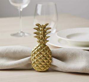 Anneaux de serviette élégants à motif de feuille, finition dorée, accessoires de décoration de table en métal, porte-serviettes, prix économique - Product Image 6