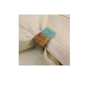 Design de luxe Fournisseurs indiens ronds de serviette en bois et résine originaux naturels pour la décoration de table de mariage - Product Image 1