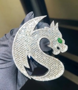 Moissanite Serpent Lettre pendentif moissanite Pendentif en diamant Bijoux en diamant - Product Image 2