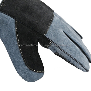 ถุงมือหนังแพะหลายสีถุงมือทำงานเพื่อความปลอดภัยในการก่อสร้างงานเชื่อมด้วยความร้อนป้องกันการสั่นสะเทือน - Product Image 3