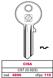 Chiave Asc Cs7 (g.Vac 2) Cisa - Product Image 1
