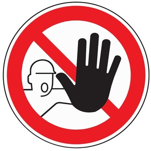 Autocollant mural en feuille ASR A1.3/DIN EN ISO 7010, signalisation de interdiction d'accès non autorisé - Product Image 1