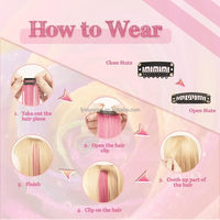 Extensions de cheveux colorés Faits saillants de la fête Clip coloré dans les extensions de cheveux Postiches synthétiques bouclés ondulés pour la fête des femmes
