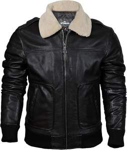 Chaqueta de Motociclista de Cuero Marrón para Hombre GLOBAL EDGE GPG-324, Forro de Sherpa Extraíble, Diseño Transpirable de Manga Larga para Invierno - Product Image 2