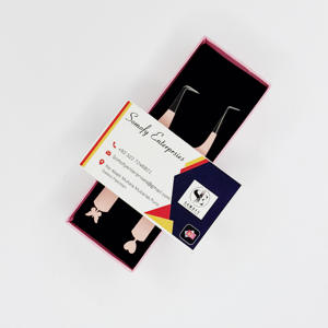 แหนบต่อขนตาปลอมทำจากสเตนเลสสตีลปลายต่อขนตาดีไซน์รูปผีเสื้อรูปหัวใจสามารถปรับแต่งโลโก้ได้สีชมพูสีเงิน - Product Image 6