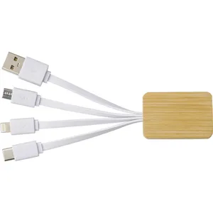 Juego de Cables USB Promocionales Personalizados de Bambú - Product Image 2