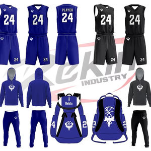 Ensemble d'uniformes de basket-ball personnalisés en Offre Spéciale paquet complet d'équipe respirant avec sac et survêtement imprimés par sublimation - Product Image 1