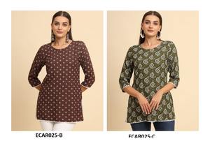 Top de algodón y rayón Kurti para mujer con estilo, ligero y cómodo, ropa indooccidental Ideal para la moda de verano - Product Image 5