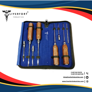 Nouveau ensemble d'ascenseurs interchangeables dentaires équestres 8 pièces concave droit incurvé en acier inoxydable court long vétérinaire - Product Image 6