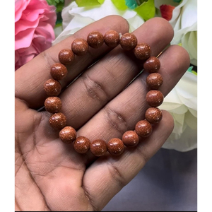 สร้อยข้อมือหินทรายสีทอง: ลูกปัดอัญมณีทรงกลม สร้อยข้อมือยืดได้ สไตล์คลาสสิกสำหรับทุกเพศ ของขวัญวันครบรอบที่ได้รับการรับรอง - Product Image 2