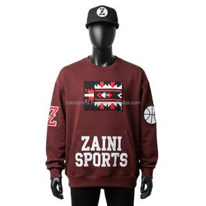 Sudadera de Hombre, 320GSM, Mezcla de Algodón Suave, Color Granate, Logotipo Personalizado Bordado, Parche en el Pecho, Estilo Deportivo, Sudadera Básica - Product Image 1