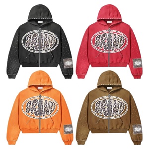 Sudadera desgastada personalizada para hombre, algodón de gran tamaño, alta calidad, 450 GSM, ropa de calle pesada, Sudadera con capucha lavada con ácido - Product Image 4