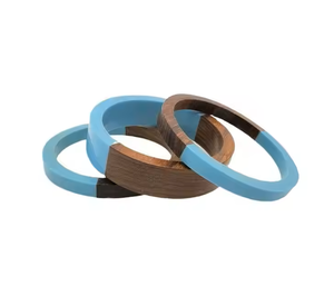 Derniers modèles de bracelets en bois et résine pour femmes, en provenance d'Inde. Ensembles de bracelets en bois et résine aux couleurs vives pour filles. - Product Image 2