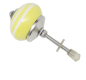 Vente en gros CK 558 boutons en céramique jaune citron vert bandes blanches poignées de tiroir de porte en métal pour cuisine chambre armoire commode utilisation - Product Image 2