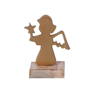 Escultura de decoración de mesa de Ángel de Navidad de madera de diseño creativo de alta calidad Acabado de aluminio de lujo Precio bajo Venta - Product Image 6
