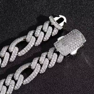 Hip Hop moda 12MM collar de cadena cubana laboratorio cultivado diamante helado 10K oro/joyería de plata para bodas regalos disponibilidad de EE. UU. - Product Image 4