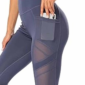 Leggings de yoga pour femmes 28 pouces taille haute contrôle du ventre séchage rapide caractéristiques Logo personnalisé pantalons d'entraînement poches - Product Image 2