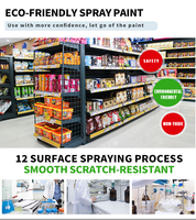 Système d'étagères métalliques ajustables pour supermarché, profondeur 300 mm, hauteur 500 mm, largeur 1000 mm, idéal pour les magasins de snacks