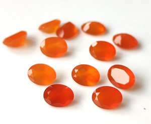 Cornaline naturelle 3x5mm-10x12mm taille ovale à facettes pierres précieuses en vrac faites à la main de haute qualité pour la fabrication de bijoux - Product Image 1