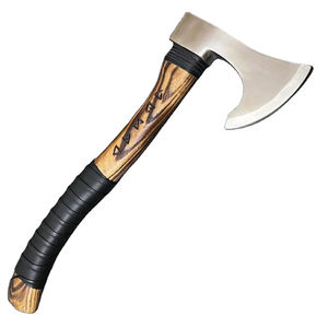 Hacha de Acero al Carbono Burraq Personalizada de 19.5 Pulgadas, Hacha de Tomahawk con Mango de Palisandro Barbudo, Funda de Cuero, Regalo para Acampar al Aire Libre, para Papá - Product Image 5