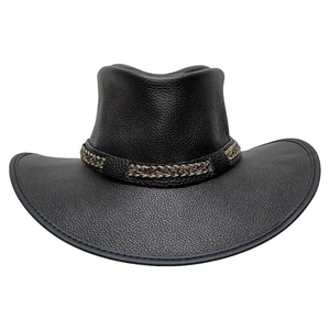 Nuevos Sombreros de Vaquero de Cuero 100% Unisex al por Mayor 2025, Sombrero de Vaquero Occidental de Cuero con Ala Ancha y Estampado Personalizado - Product Image 4