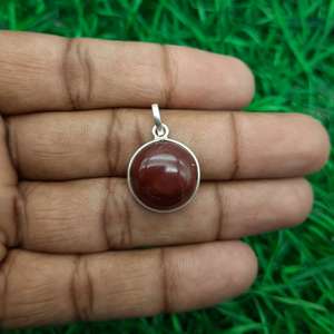 Hessonite 925Sterling Silver Gemstone Pendentif Rond Cabochon Bijoux En Pierre Naturelle Élégant Conception Artisanale Bijoux Pour Enfants - Product Image 1