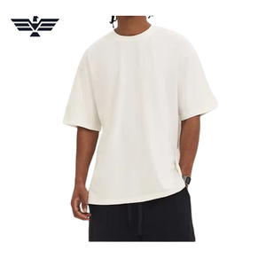 2025 superventas 350 gramos de gran tamaño camisetas de Jersey para hombres logotipo personalizado profesional impreso patrón sólido Serigrafía - Product Image 3