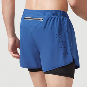 Pantalones Cortos Deportivos de Gimnasio para Hombre 2 en 1 de Alta Calidad OEM con Forro de Doble Capa, Bolsillos Tipo Cargo de Nailon, Logotipo Personalizado - Product Image 5