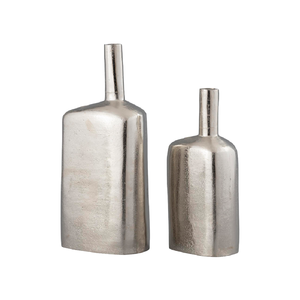 Florero de Metal de decoración de mesa de hierro de dos piezas de oro antiguo tamaño personalizado aceptable al por mayor para bodas jarrón de suelo brillante - Product Image 4