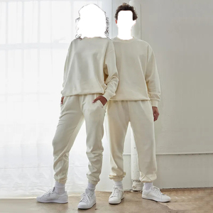 Chándal personalizable unisex de talla grande, sudadera de manga larga transpirable de lana suave, pantalones, logotipos estampados de secado rápido - Product Image 2