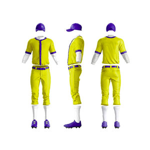 Ropa de béisbol de corte y costura de primera calidad con inserciones de panel y tuberías, uniforme de béisbol de equipo profesional Unisex de poliéster transpirable fuerte - Product Image 1