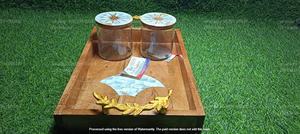 Ensemble de service en acrylique artisanal, plateau en bois incrusté de nacre, récipient de stockage alimentaire, style classique, édition cadeau de l'Aïd - Product Image 4