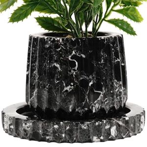 Jardinière en marbre compacte personnalisable, idéale pour les petits espaces, et présentant les plantes magnifiquement - Product Image 4