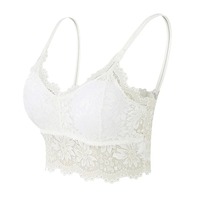 Femmes Plus Size Lace Vest Yoga Summer Top Soutien-gorge sans fil Lingerie Sexy V-Neck Tank Top Tee Crop Top
