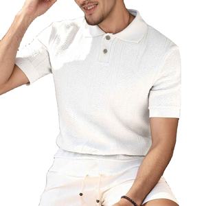 DENEZE Camiseta Polo de Manga Corta para Hombre, con Botones, Corte Ajustado, Tejida, Color Sólido, Verano, con Logotipo Personalizado al por Mayor - Product Image 1