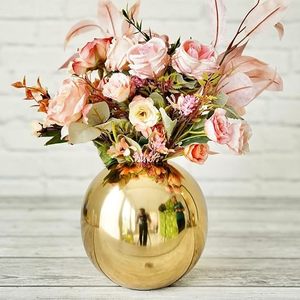 Meilleur cadeau pour anniversaire Boule en métal Vase à fleurs Fer Laiton Décoration de table Article décoratif Chambre à coucher Salon Bureau Mariage - Product Image 3