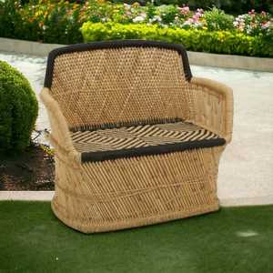 Sofá de esquina de mimbre moderno de moda 2 plazas ligero portátil comodidad silla sofá hecho a mano bambú lindo sofá de salón de esquina - Product Image 2