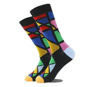 100% coton hommes chaussettes de haute qualité personnalisé imprimé Logo respirant doux chaud à la mode mi-longueur antibactérien pour l'automne - Product Image 1