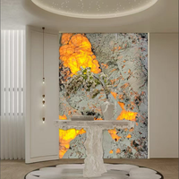 Grande dalle de marbre polie moderne, rétroéclairée, en pierre précieuse, pour comptoir, mur décoratif, plateau de table à manger, forme personnalisée, OEM