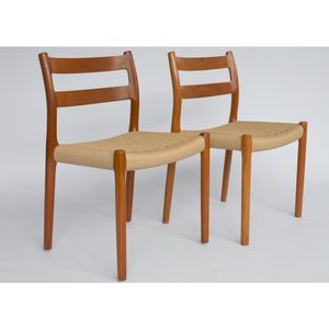4 Niels Moller Chaises de salle à manger en teck du milieu du siècle avec siège en cordon de papier par Niels O. Moller-meubles en bois massif acajou Indonésie - Product Image 2
