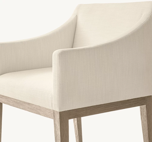 Sillón tapizado Silla de comedor con diseño curvo - Product Image 6