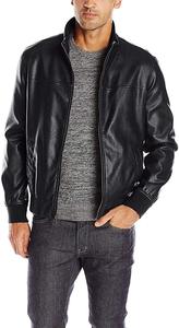 <b>Men's</b> Classic Zipper <b>Leather</b> <b>Jacket</b> with Covered Button Closure Soft Material Modern Fit for Everyday Look <b>jacket</b> for <b>men</b> - Product Image 3