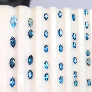 113 pièces naturel londres bleu topaze haute qualité pierre à facettes 5x3mm à 7x5mm ovale et marquise 64cts Lot pour bijoux US $176 - Product Image 4